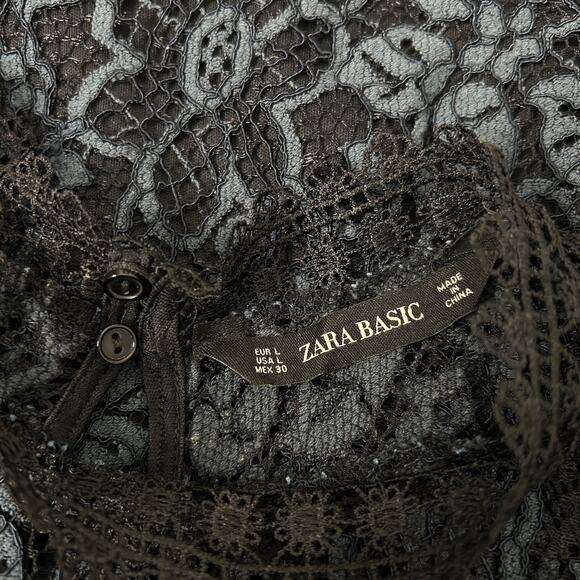 ZARA Lace Holiday Dress Womens Large Special Occasion Wedding Guest Elegant Chic - Picture 10 of 11